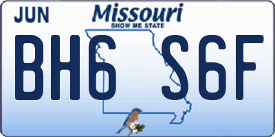 MO license plate BH6S6F