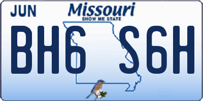 MO license plate BH6S6H