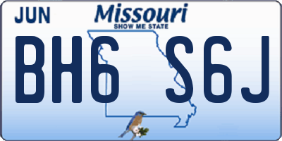 MO license plate BH6S6J