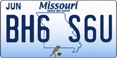 MO license plate BH6S6U