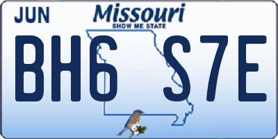 MO license plate BH6S7E