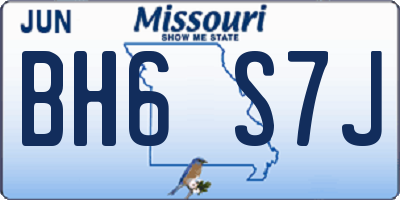 MO license plate BH6S7J