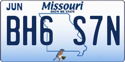 MO license plate BH6S7N
