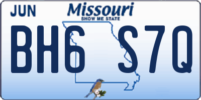 MO license plate BH6S7Q