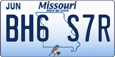 MO license plate BH6S7R