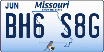 MO license plate BH6S8G