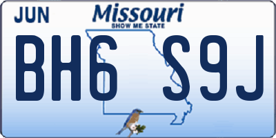 MO license plate BH6S9J