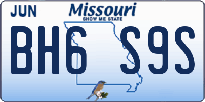 MO license plate BH6S9S