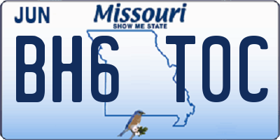 MO license plate BH6T0C