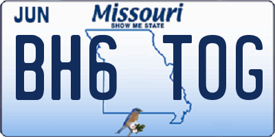 MO license plate BH6T0G