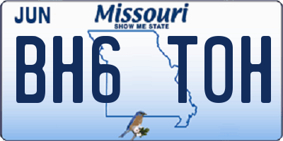 MO license plate BH6T0H