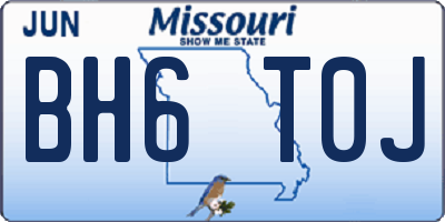 MO license plate BH6T0J