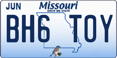 MO license plate BH6T0Y