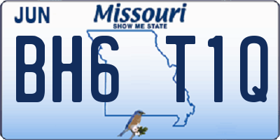 MO license plate BH6T1Q