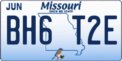 MO license plate BH6T2E