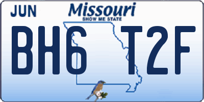 MO license plate BH6T2F