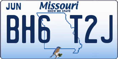 MO license plate BH6T2J