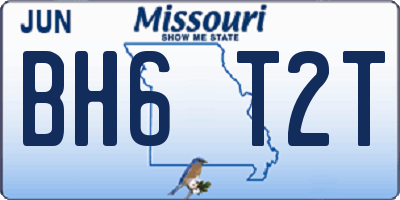 MO license plate BH6T2T
