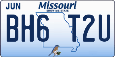 MO license plate BH6T2U
