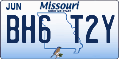 MO license plate BH6T2Y