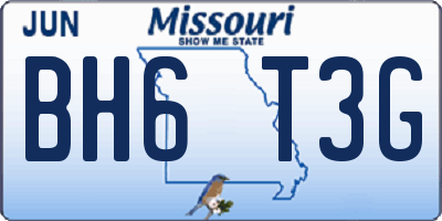 MO license plate BH6T3G