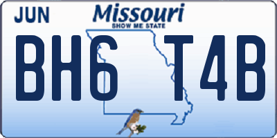 MO license plate BH6T4B