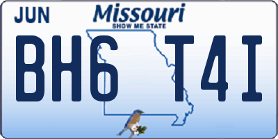MO license plate BH6T4I