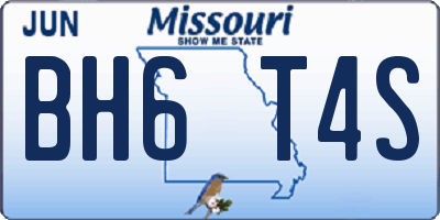 MO license plate BH6T4S