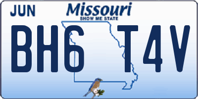 MO license plate BH6T4V