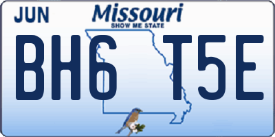 MO license plate BH6T5E