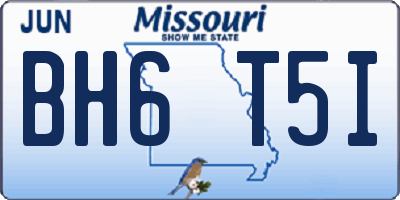 MO license plate BH6T5I