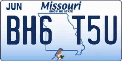 MO license plate BH6T5U
