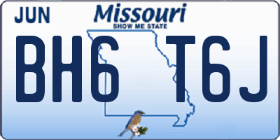 MO license plate BH6T6J