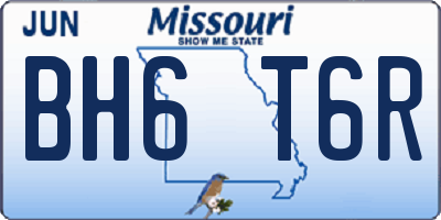 MO license plate BH6T6R