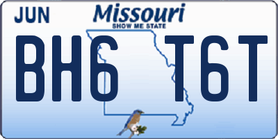 MO license plate BH6T6T