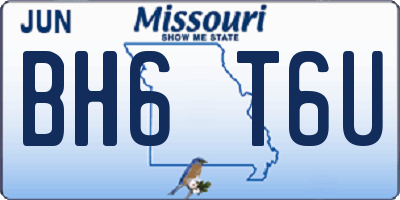 MO license plate BH6T6U