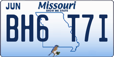MO license plate BH6T7I