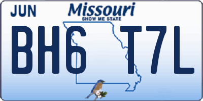 MO license plate BH6T7L