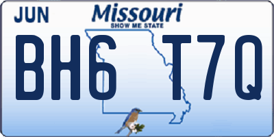 MO license plate BH6T7Q