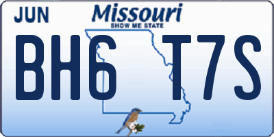 MO license plate BH6T7S