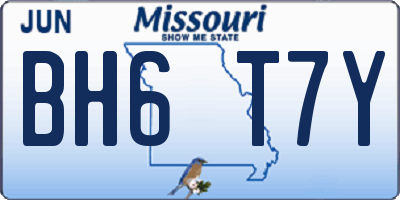 MO license plate BH6T7Y