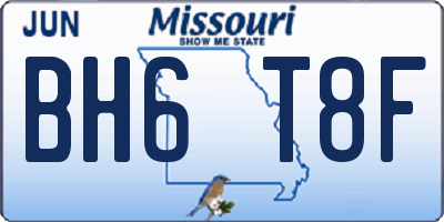 MO license plate BH6T8F