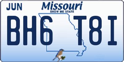 MO license plate BH6T8I
