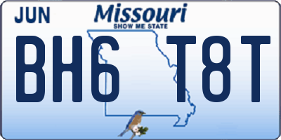 MO license plate BH6T8T