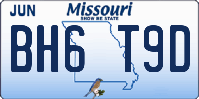 MO license plate BH6T9D