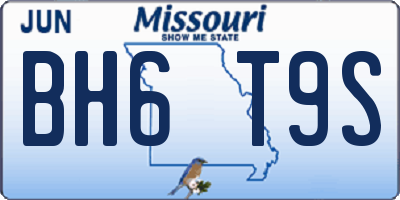 MO license plate BH6T9S