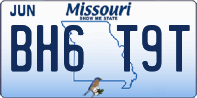 MO license plate BH6T9T