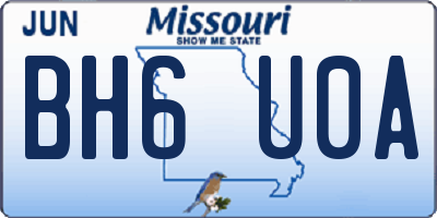 MO license plate BH6U0A