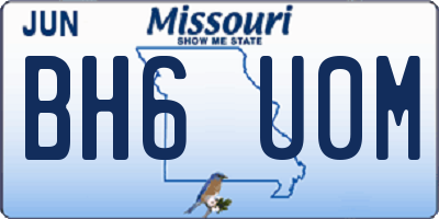 MO license plate BH6U0M