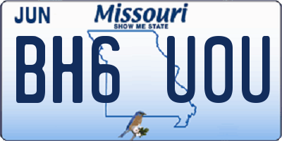 MO license plate BH6U0U